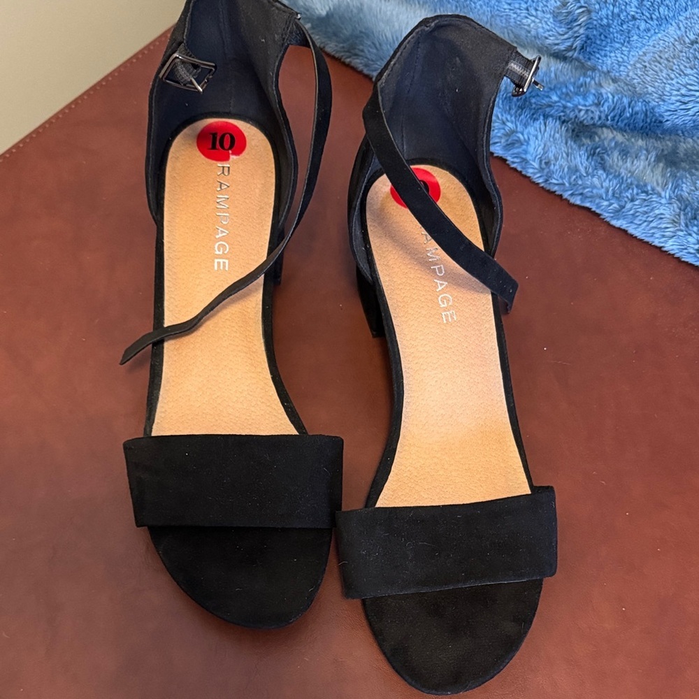 Rampage Black Strappy Heels